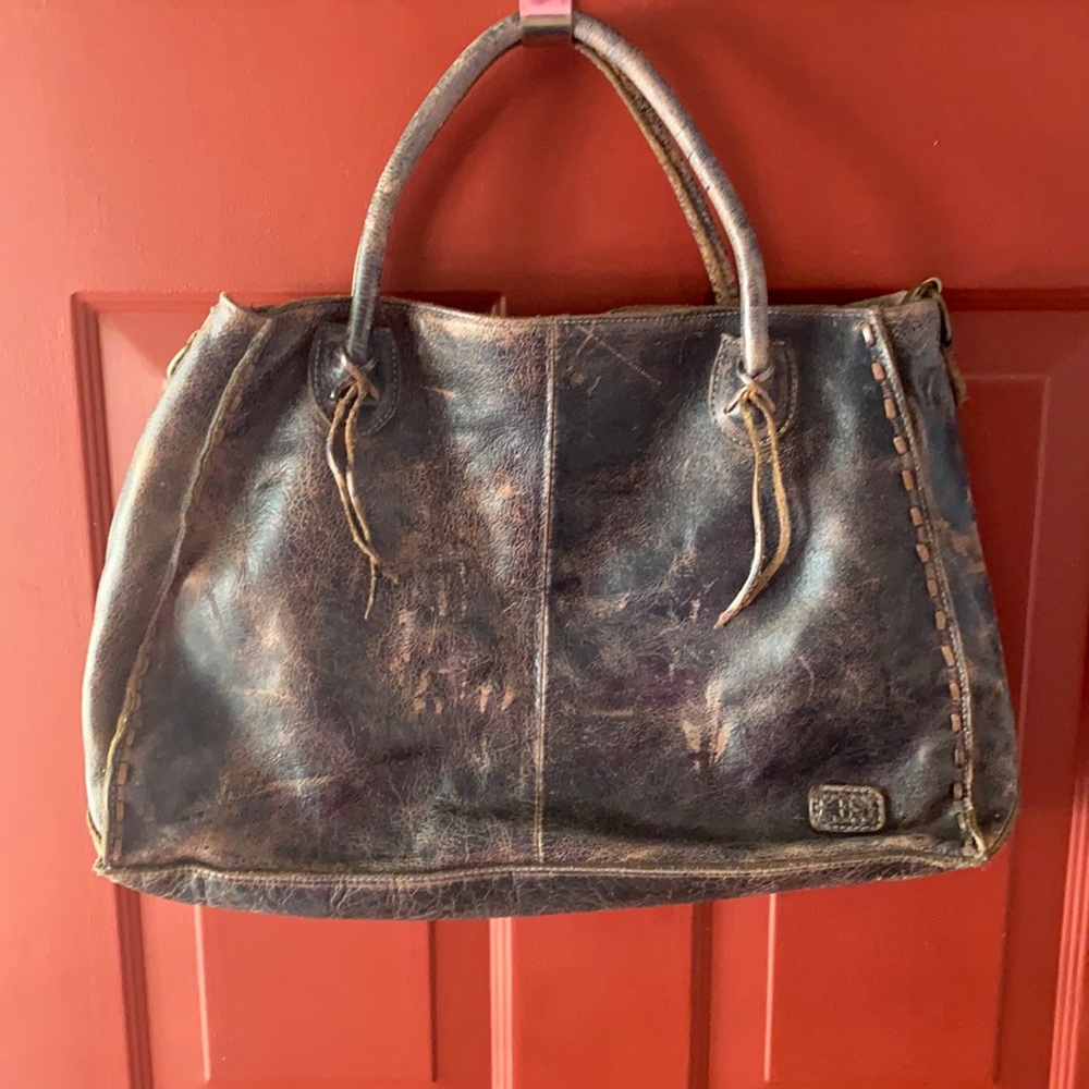 Bed Stu Rockaway Large Satchel in Black Lux